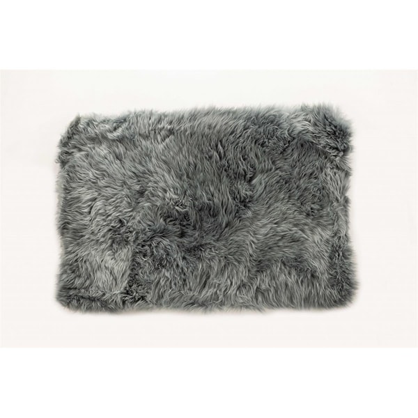 Palacedesigns 2 x 5 ft. Gray Natural Rectangular Sheepskin Area Rug PA3096209 - main